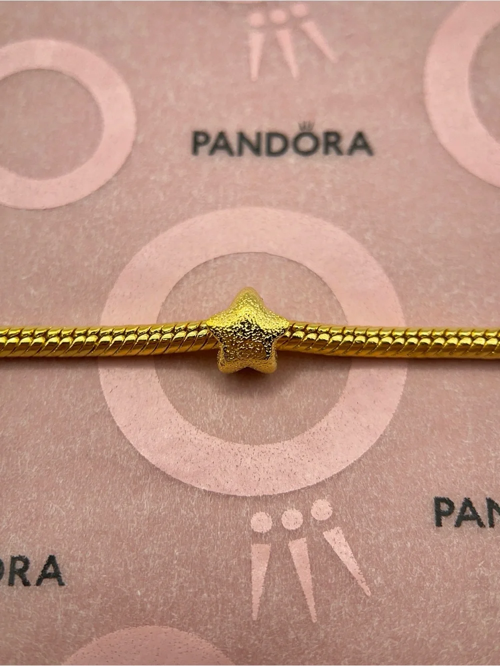 Pandora Gold Textured Star Mini Charm 763073C00
